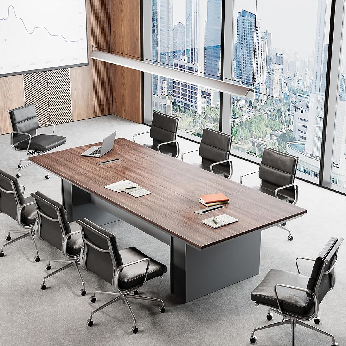 8 ft Walnut Conference Table